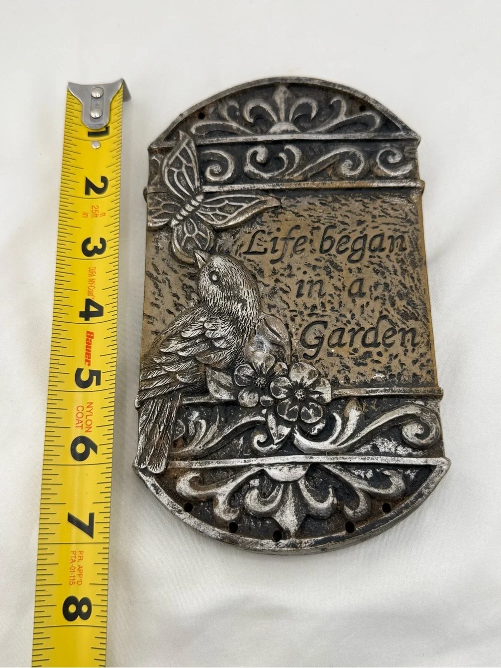 Bronze-Tone 'Life Began in a Garden' Wall Plaque - Home Wall Decor